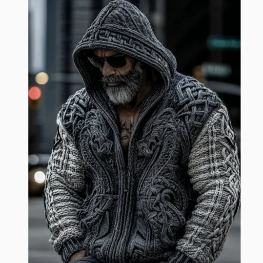 Mens Zippered Casual Printed Sweatshirt With No Pockets