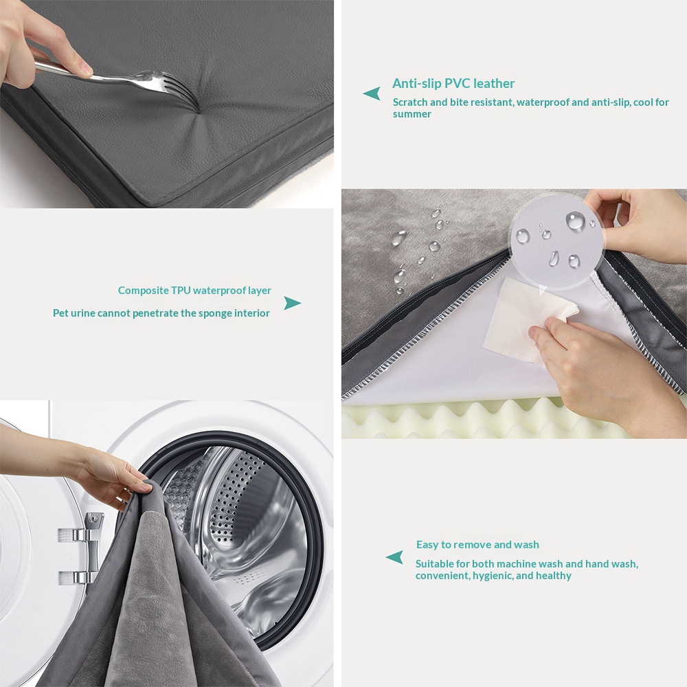 Double-sided All-Season Dog Bed Mat Made Of Chew-Resistant Leather For Pets