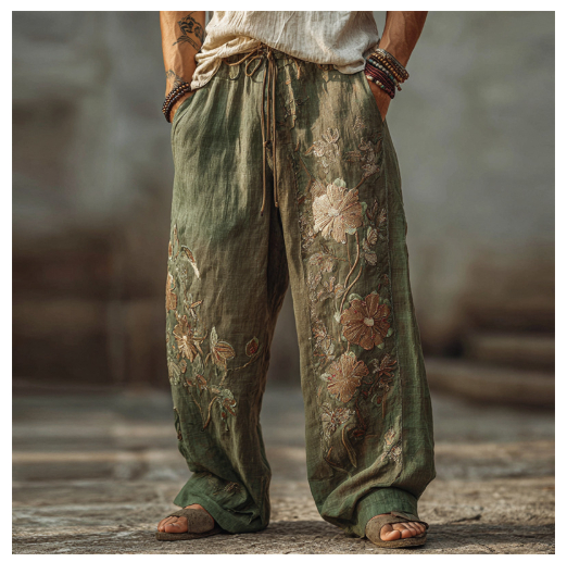 Mens Casual Fashionable Loose Straight-Leg Pants With Digital Print