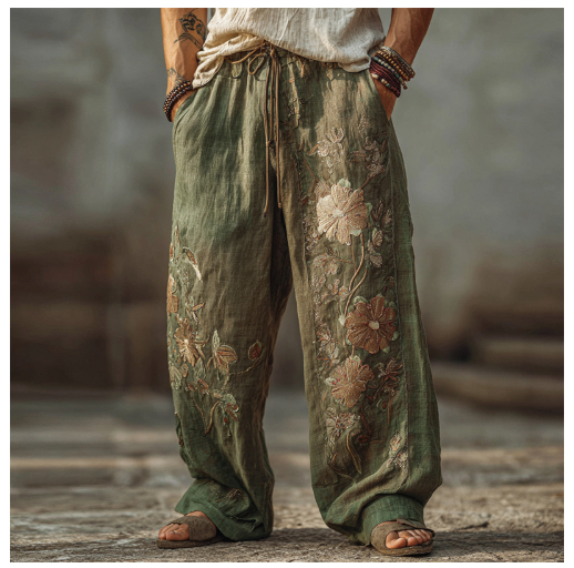 Mens Casual Fashionable Loose Straight-Leg Pants With Digital Print