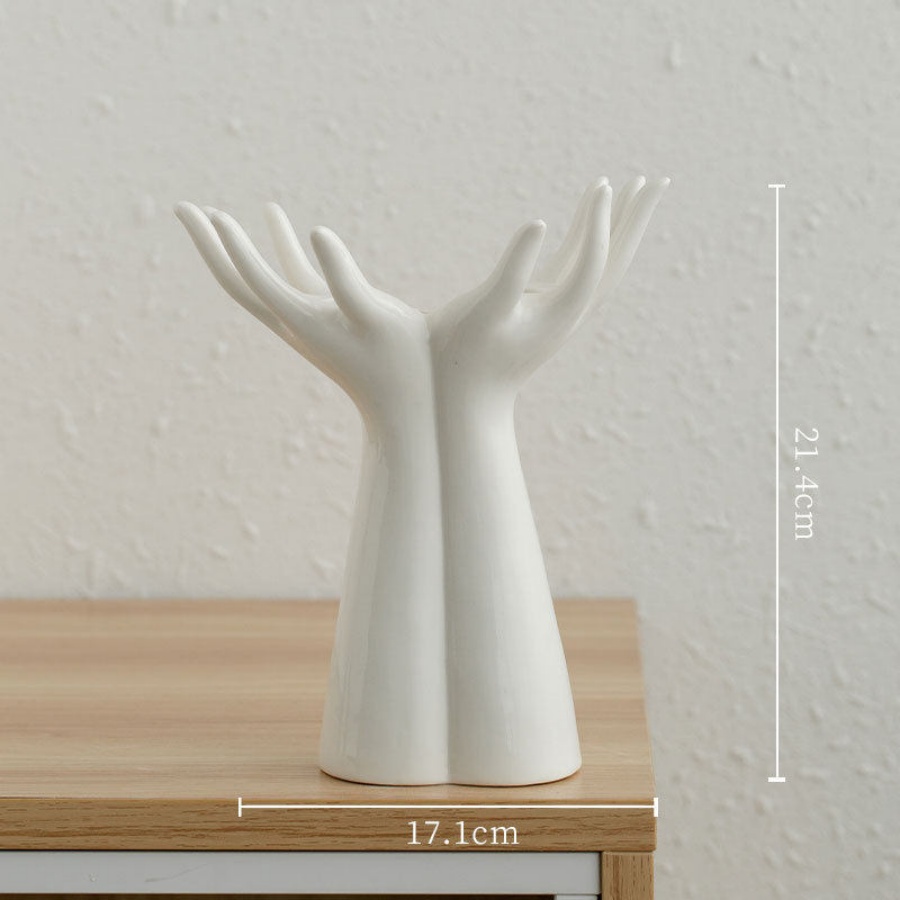 Ceramic Vase With Outstretched Hands, High-Quality Flower Arrangement Decoration