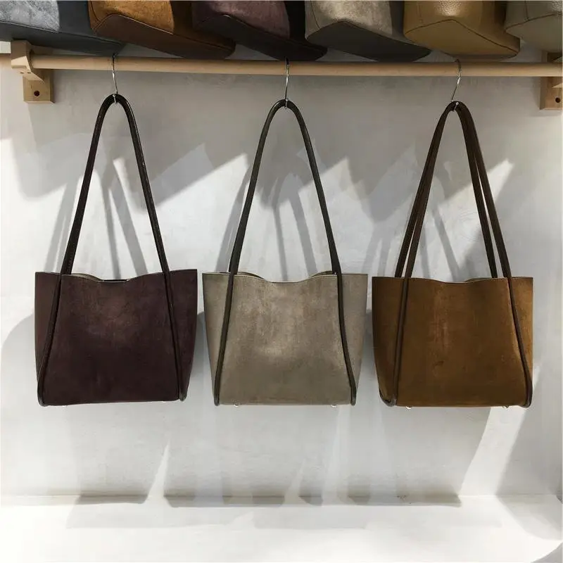 Suede Tote Bag A Simple Casual Shoulder