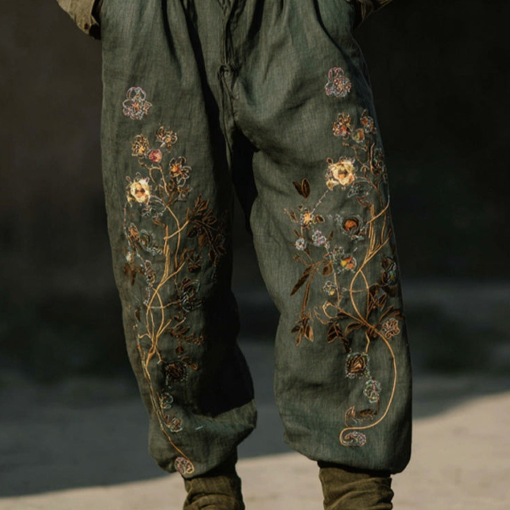 Mens Casual Fashionable Loose Straight-Leg Pants With Digital Print