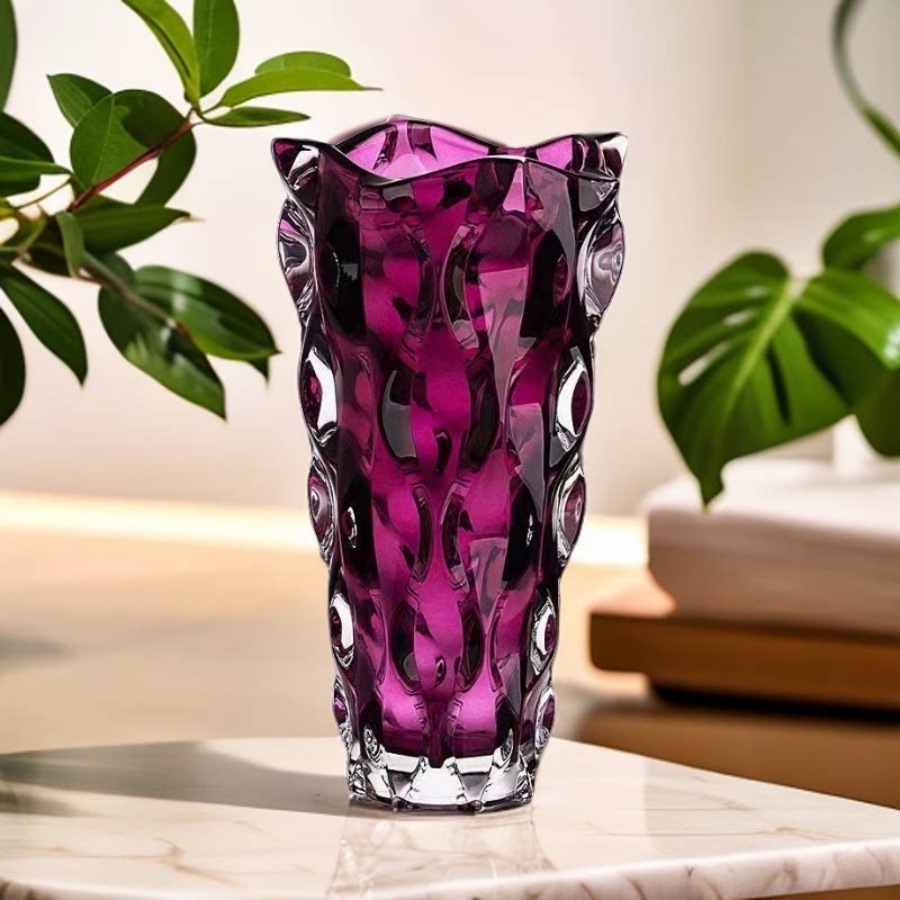 Large-Caliber Thickened Bohemian Glass Vase For Home Flower Arrangements
