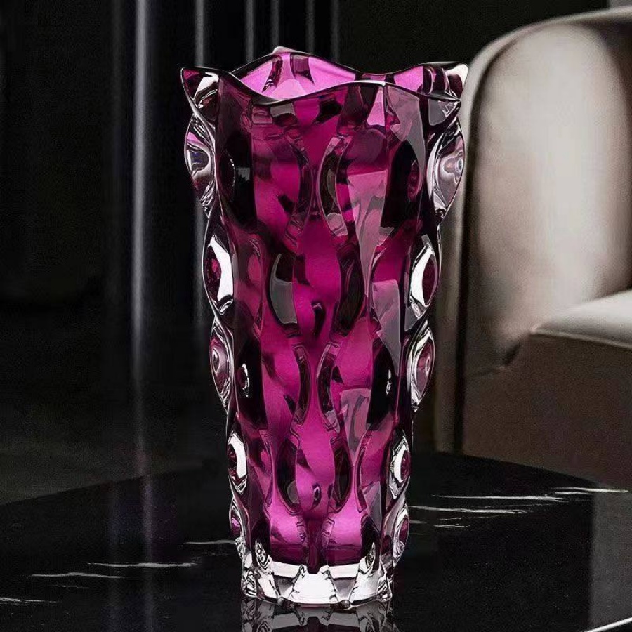 Large-Caliber Thickened Bohemian Glass Vase For Home Flower Arrangements