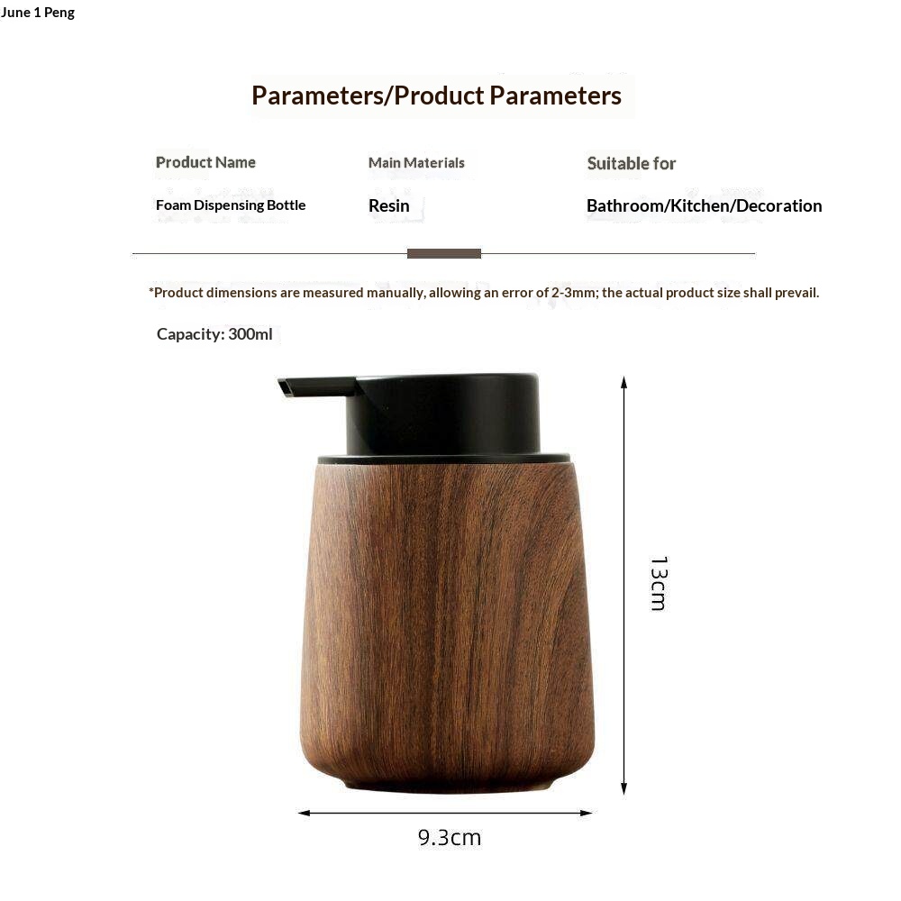 Walnut-grain Push-type Foam Dispenser