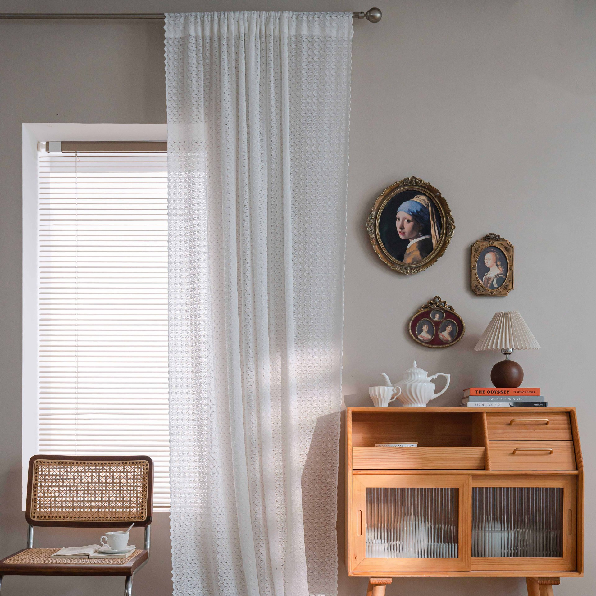 Creative Solid-color Versatile American-style Lace Hollow-out Curtains