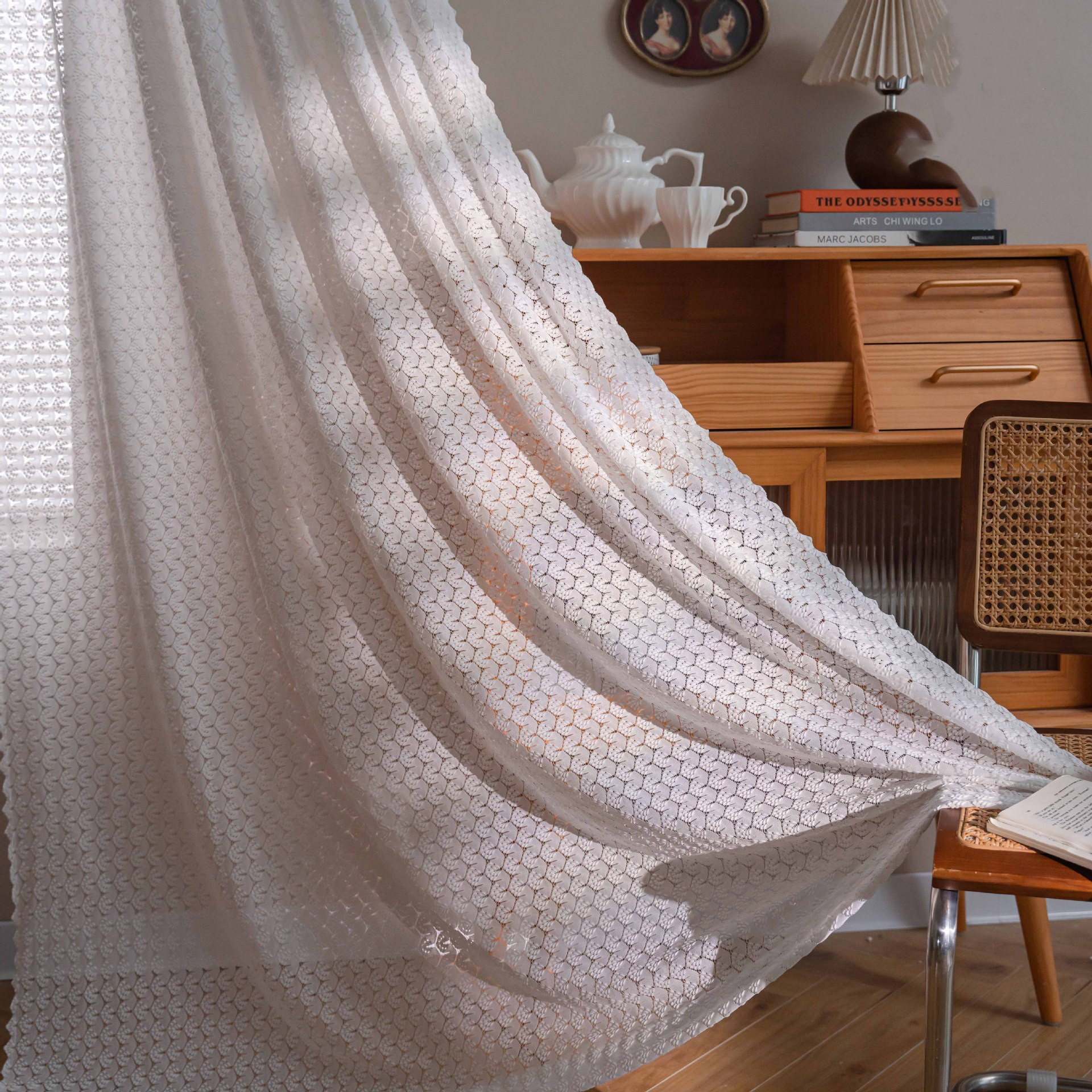 Creative Solid-color Versatile American-style Lace Hollow-out Curtains