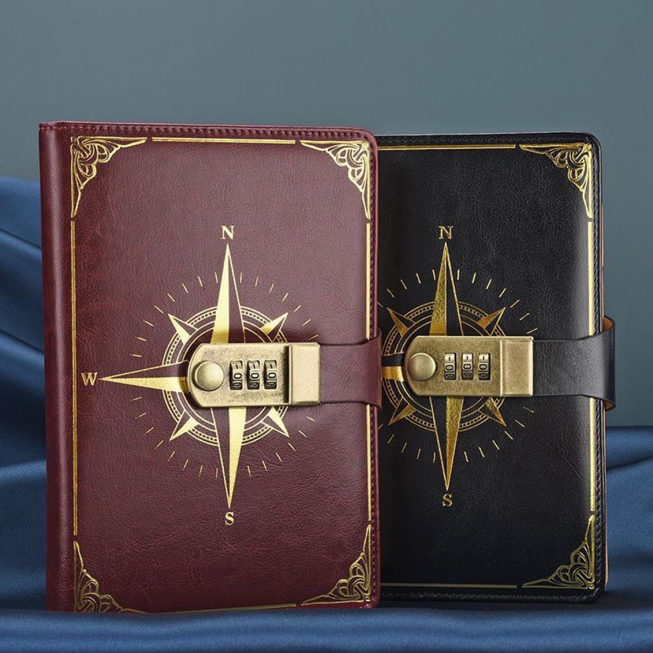 Retro Cipher Book Password Lock Notebook A5 3