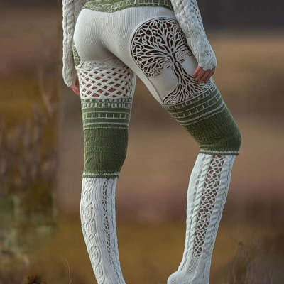 Retro-print Womens Casual Pants