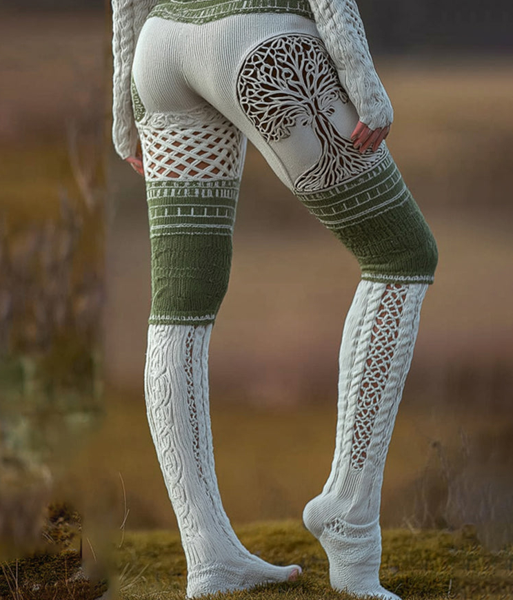 Retro-print Womens Casual Pants