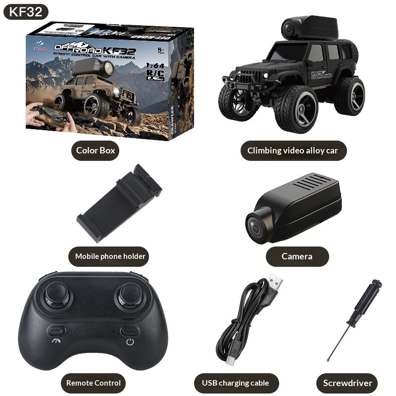 Alloy Desktop Racing 4WD Climbing Remote-controlled Off-road Model Toy Video Car