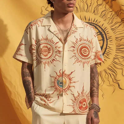 Printed Casual Fashion Mens Short-Sleeve Shirt