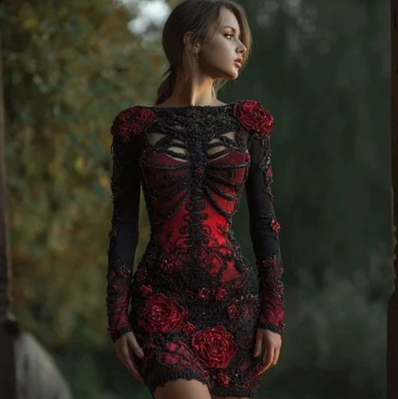 Womens Fashion Figure-flattering Printed Dress