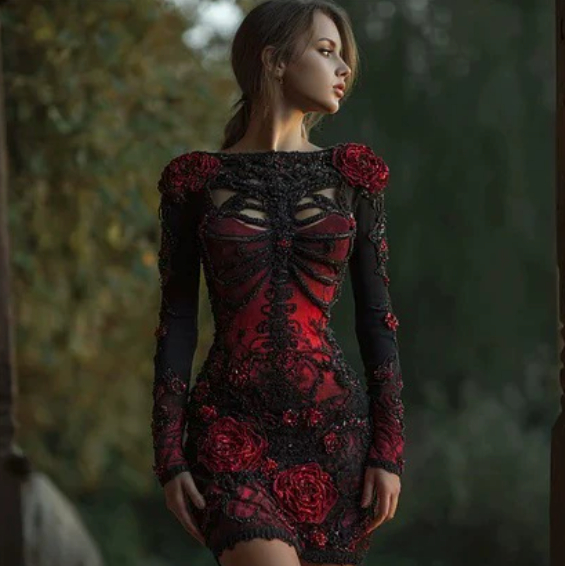 Womens Fashion Figure-flattering Printed Dress