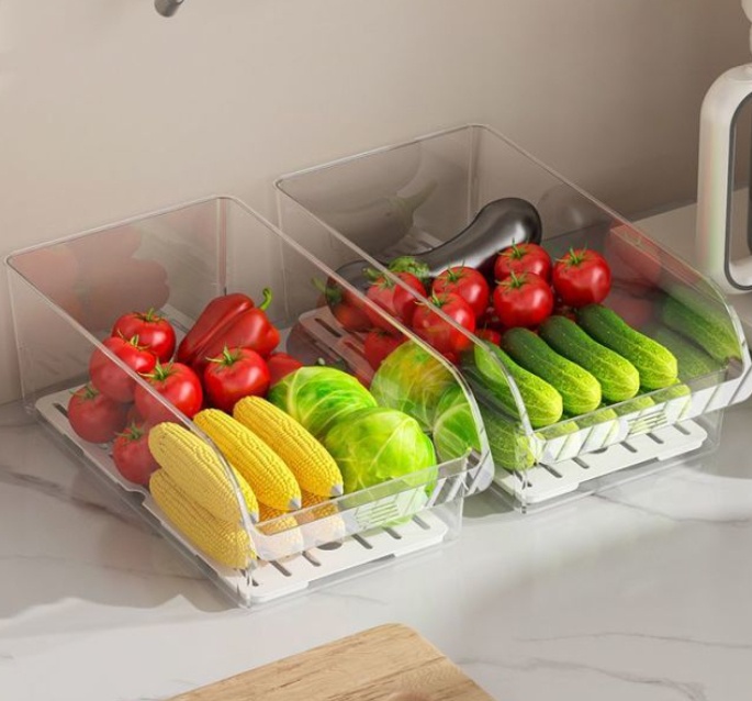 Drawer-style Refrigerator Storage And Organizing Box