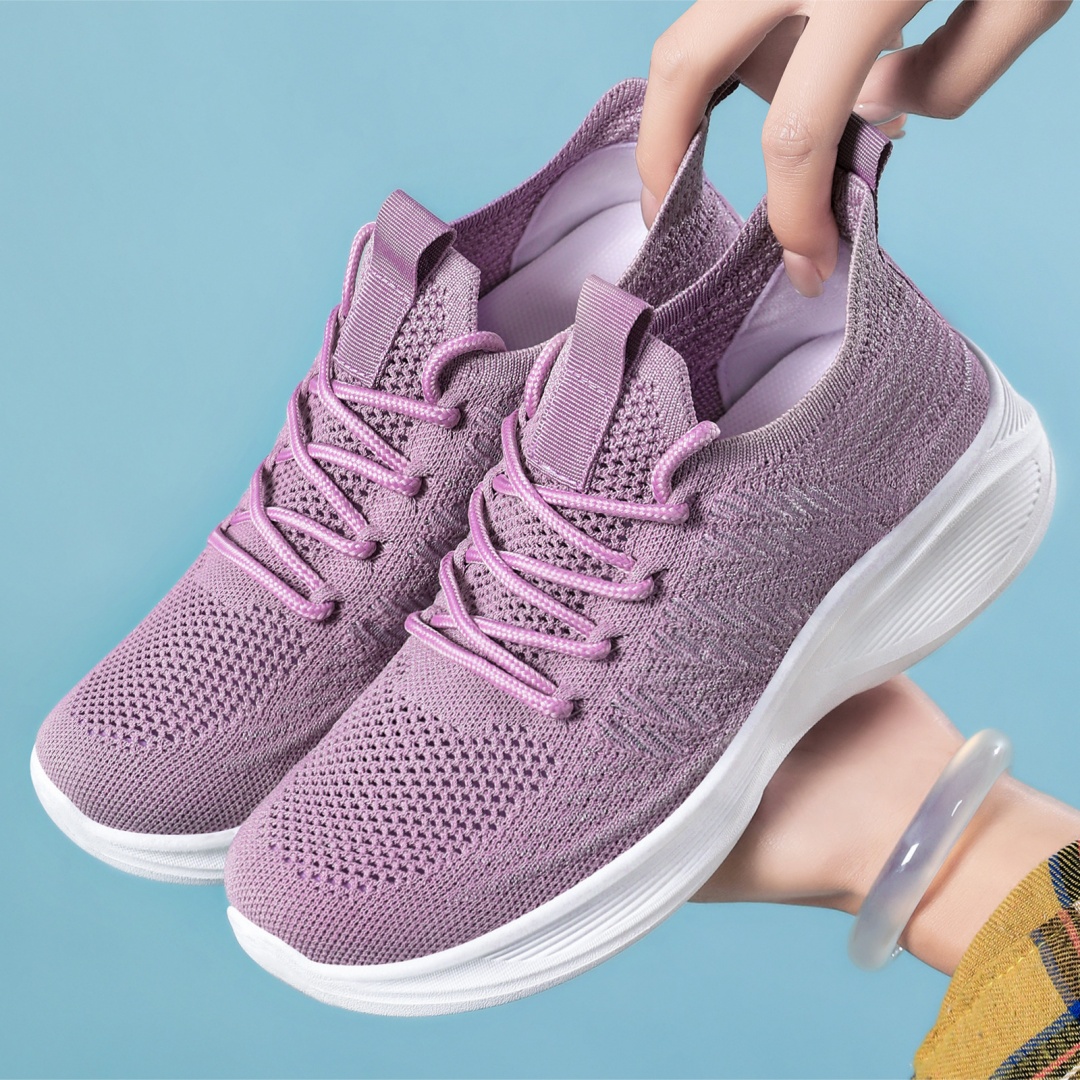 Flyknit Fabric Shoes With Soft Soleslightweight And Casual