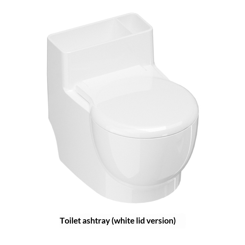 Creative Wall-mounted Bathroom Ashtray In A Toilet-shaped Design With A Lid