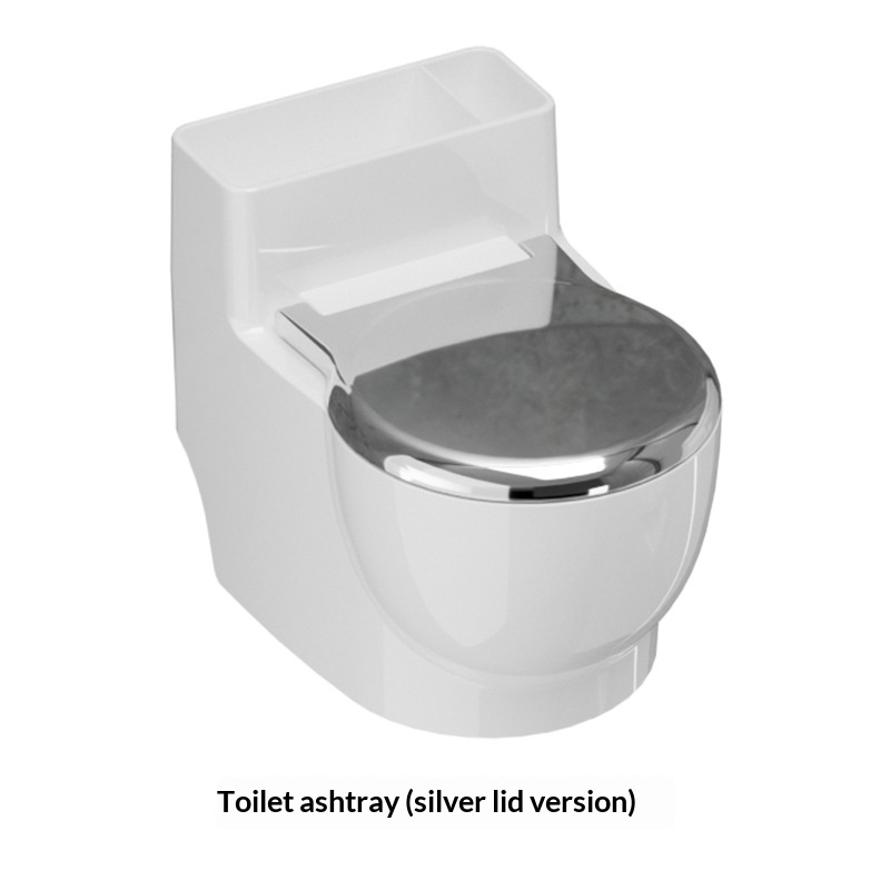Creative Wall-mounted Bathroom Ashtray In A Toilet-shaped Design With A Lid