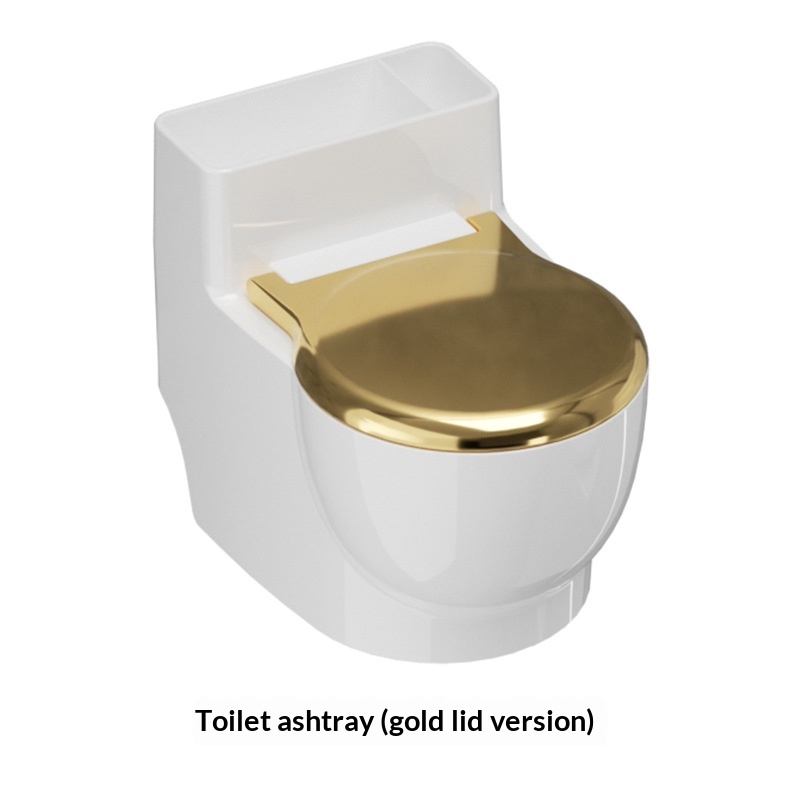 Creative Wall-mounted Bathroom Ashtray In A Toilet-shaped Design With A Lid