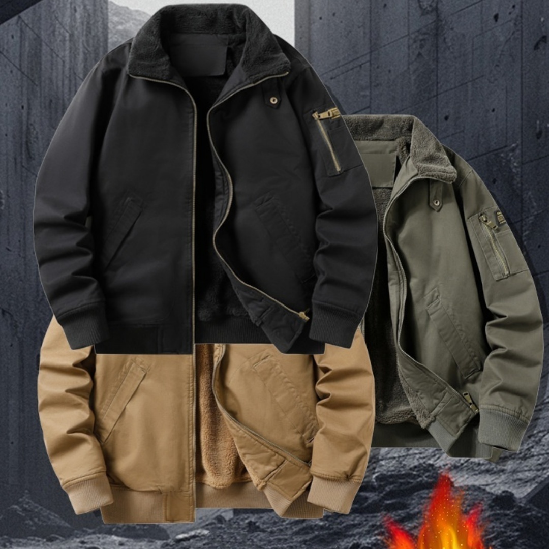 Stylish Winter Fleece-lined Aviator Jacket