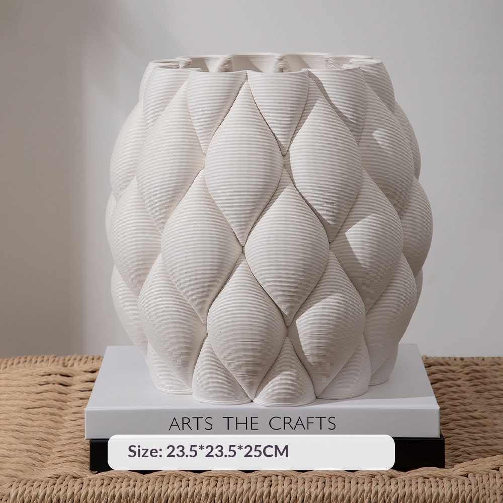 Ceramic circular vase ornament decoration (silver essence)