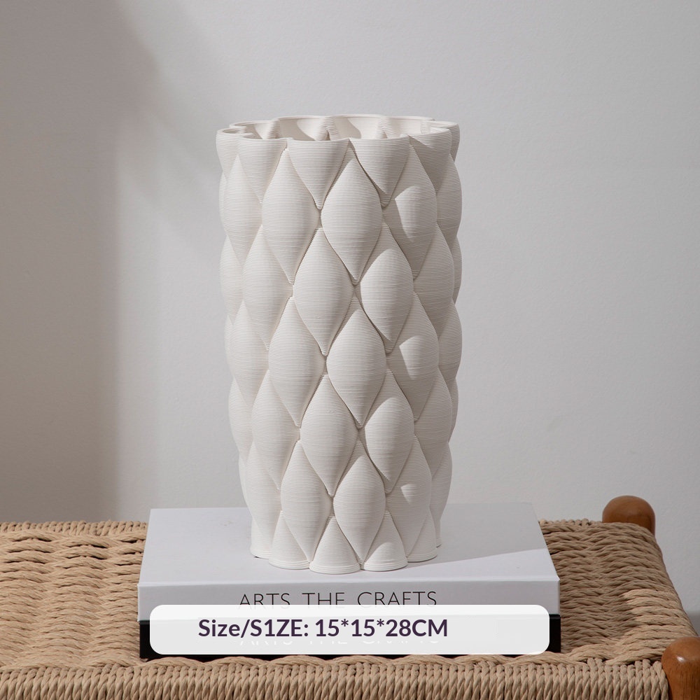 Ceramic circular vase ornament decoration (silver essence)