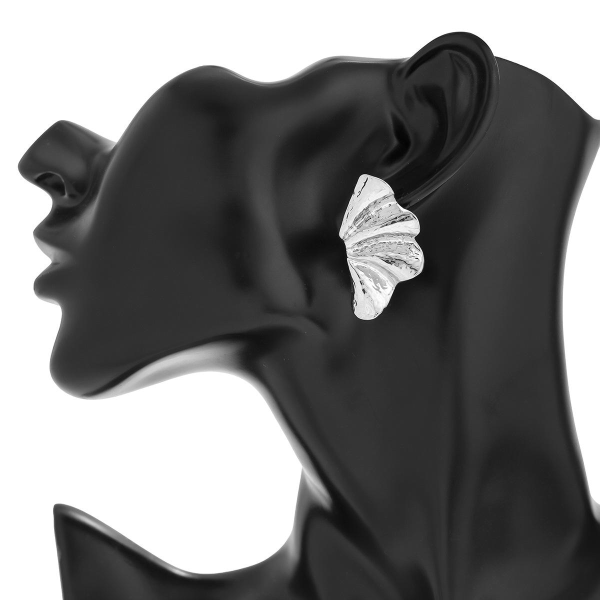 Punk Alloy Exaggerated Ginkgo Leaf Gold Stud Earrings