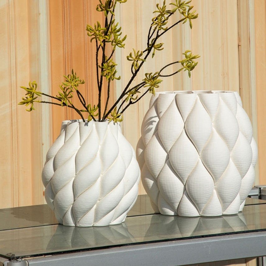 Ceramic circular vase ornament decoration (silver essence)