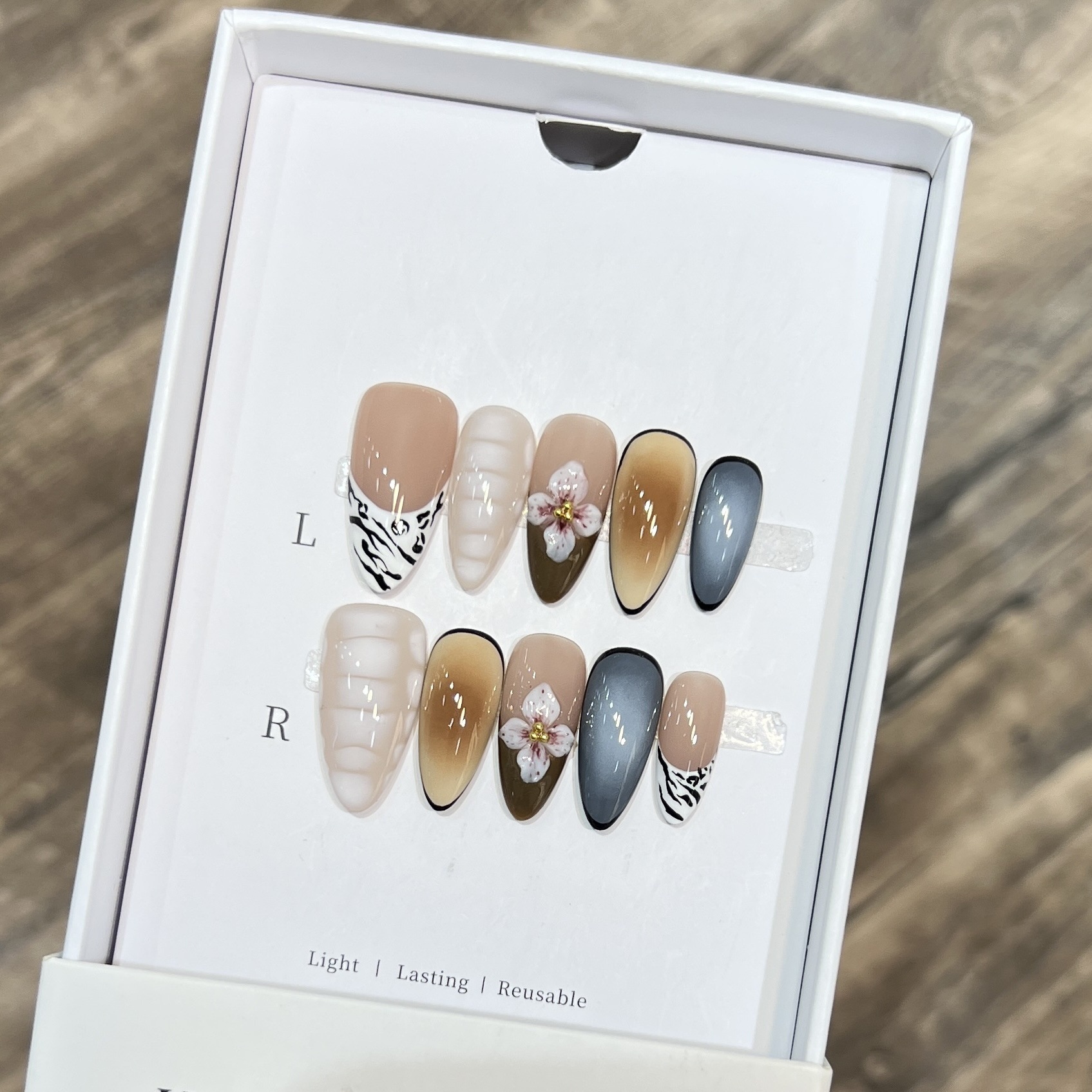 3D Carved Instagram-Style Cross-Border Hand-Painted Nail Art