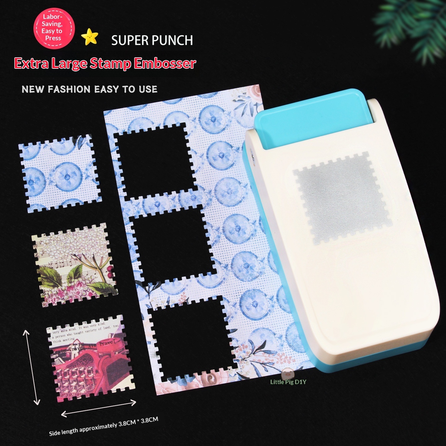 New Large Stamp Frame Embosser & Card Edge Hand Punch