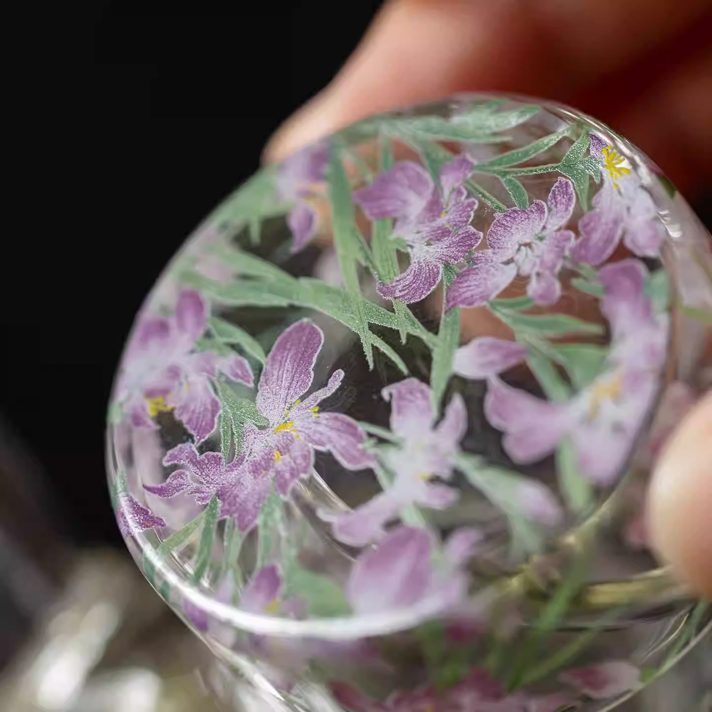 A Beautiful And Elegant Iris-patterned High-borosilicate Heat-resistant Kettle For Home Use