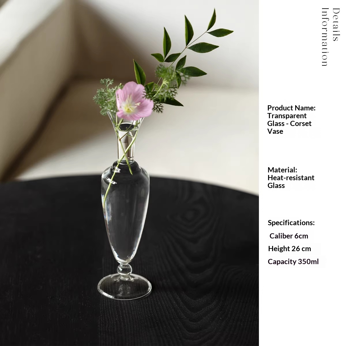 Handmade Glass Flower Arrangement Container For Living Room