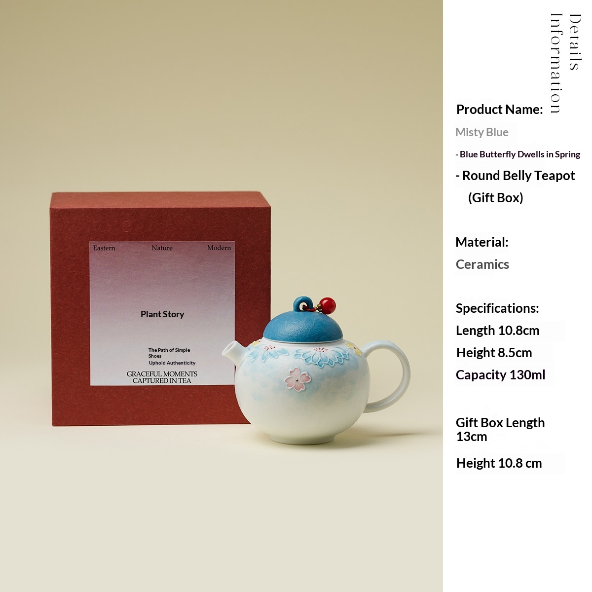 Retro-printed Minimalist Ceramic Teapot For Home Use
