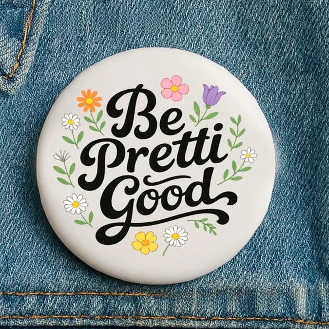 Resist Button Be Good Badge Pin