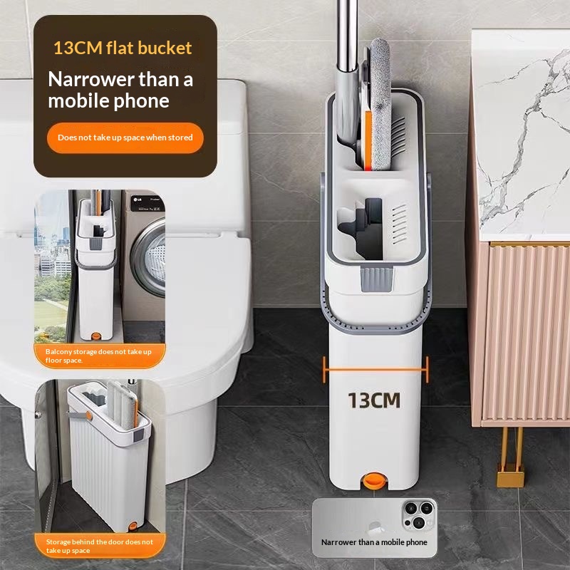 Household Narrow-slot No-hands-needed Flat Mop For Hands-free Mopping