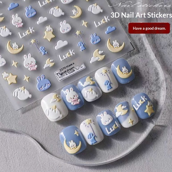 New 5D Graffiti Flower Embossed Nail Art Stickers