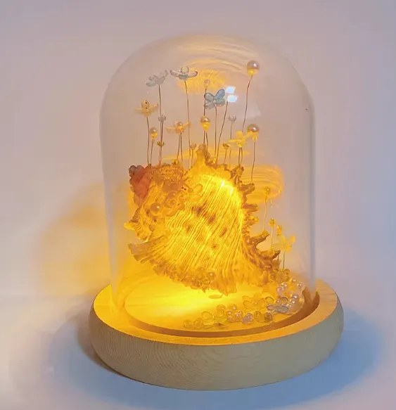 Retro Shell, Sea Urchin, And Conch Lamp