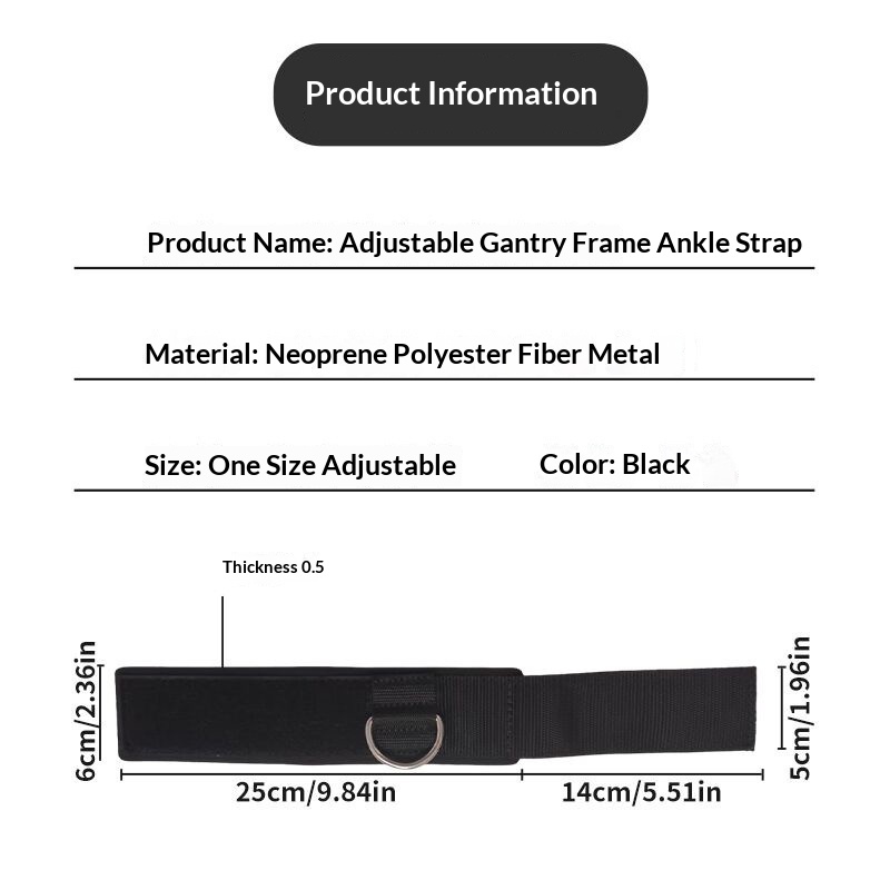Ankle Strap With Single D-ring For Hip And Leg Training On A Power Rack