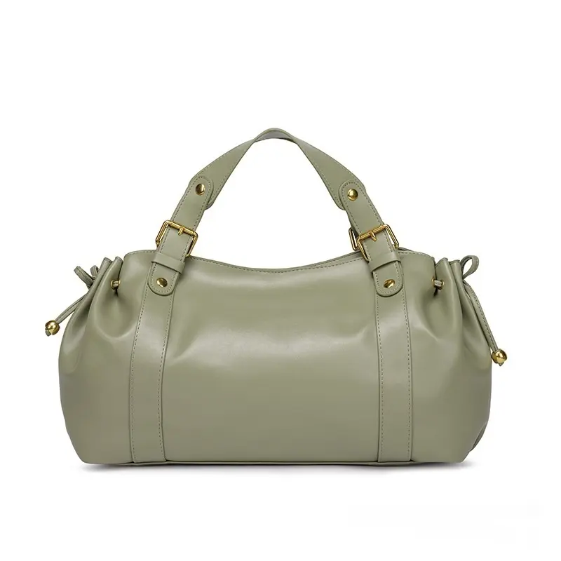 Womens Solid-Color Simple Tote HandbagShoulder Bag