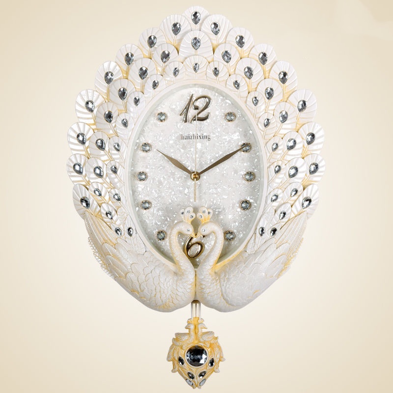 Peacock Light Luxury Clock Wall Clock For The Living Room