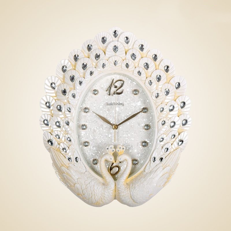 Peacock Light Luxury Clock Wall Clock For The Living Room
