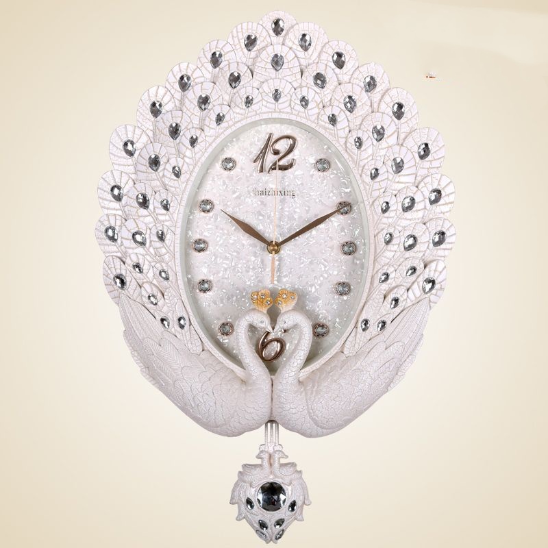 Peacock Light Luxury Clock Wall Clock For The Living Room