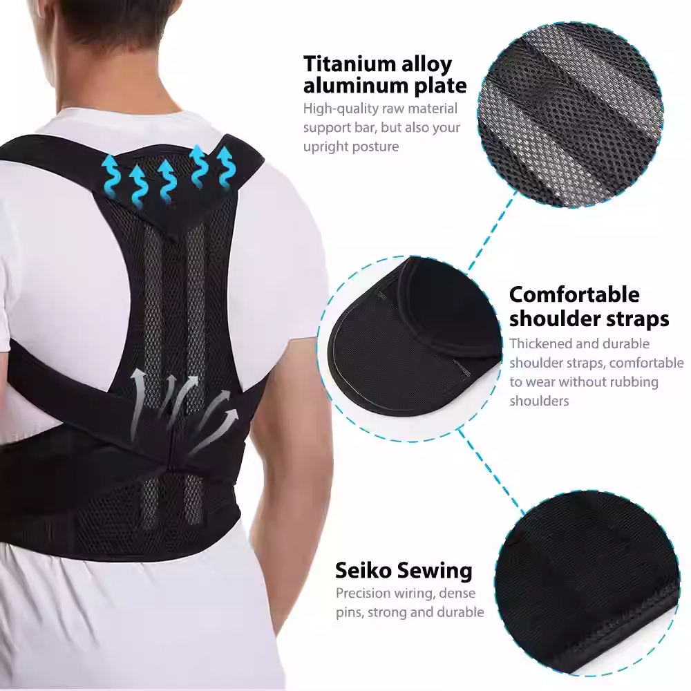 Unisex Back Support Posture Corrector With Shoulder Support