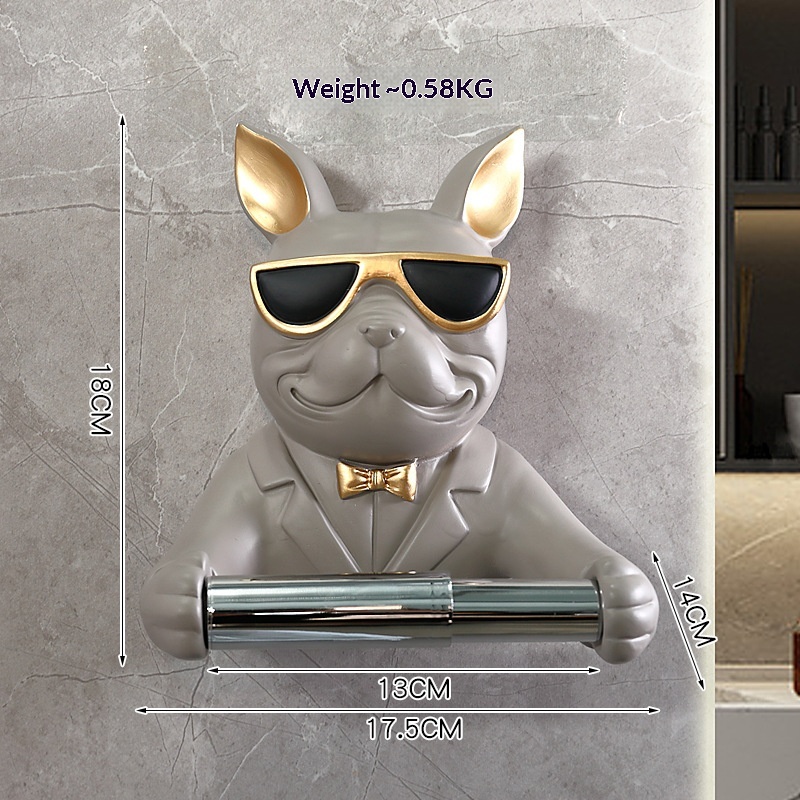 Luxury Tissue Holder For Bulldogs And Small Dogs In The Bathroom