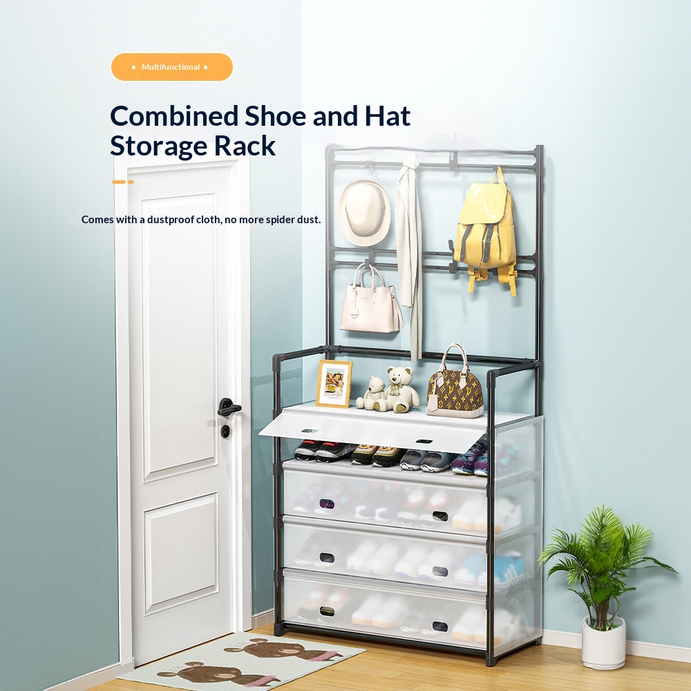 Compact Shoe And Hat Rack For Easy Storage At The Entryway