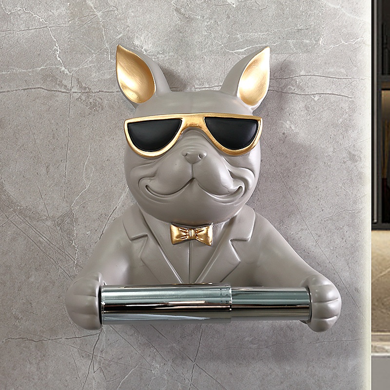 Luxury Tissue Holder For Bulldogs And Small Dogs In The Bathroom