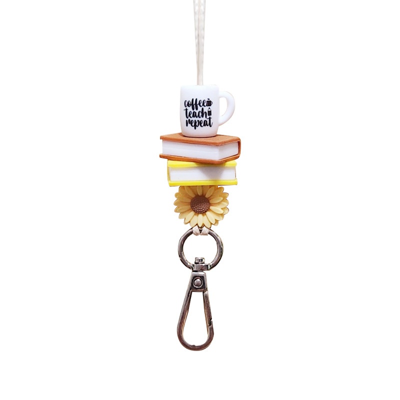 Silicone Bead Lanyard Silicone Bead ID Card Holder Lanyard