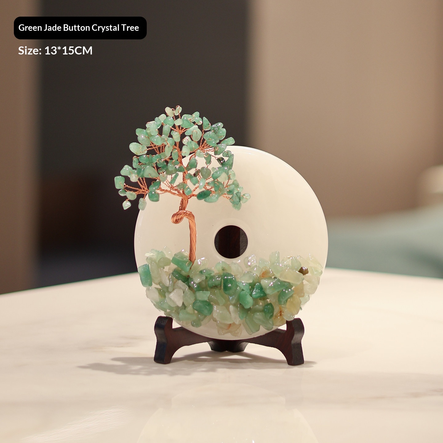 Natural Jade Peace Pendant Amethyst Money Tree Ornament