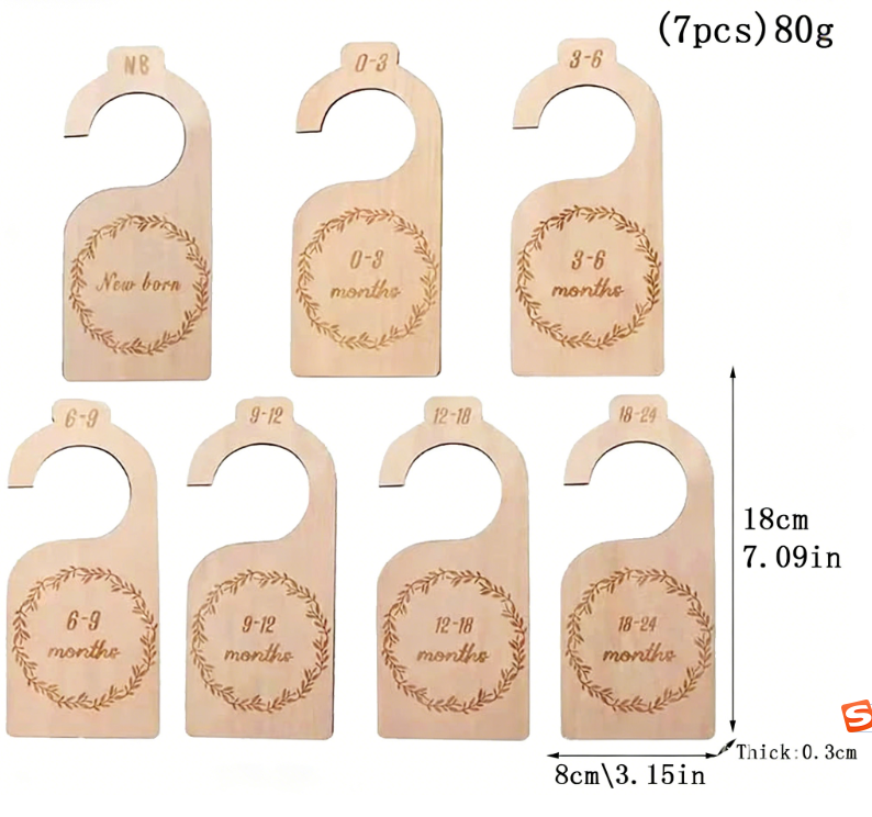 Wooden Size Divider For Baby Wardrobes Newborn